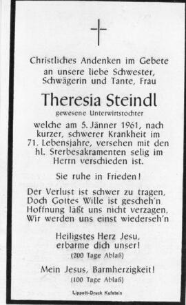 Theresia Steindl Unterwirt Tochter 05 01 1961