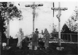 St Nikolaus Ebbs Kalvarienkreuze mit bemalten Blechfiguren 1929