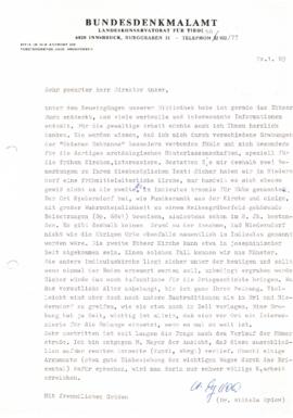 Bundesdenkmalamt Dr Sydow ERgänzungsschreibenan Georg Anker zu Ebbs Buch 1988