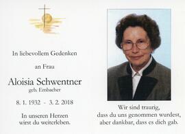 Aloisia Schwentner geb Embacher 03 02 2018