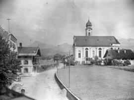 Ansicht Kirche Ebbs von Saliterergasse aus ca 1930