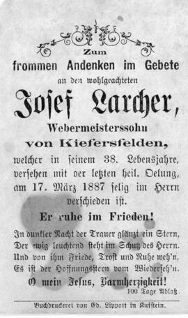 Josef Larcher Kiefersfelden 17 03 1887