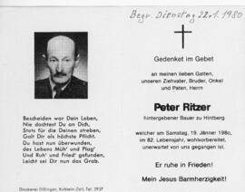 Peter Ritzer Hintberg 19 01 1980