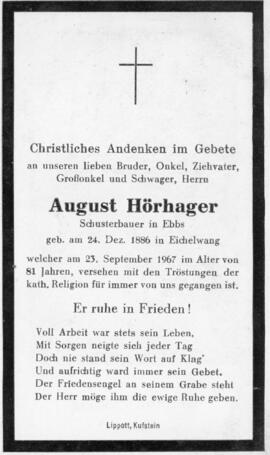 August Hörhager Schusterbauer 23 09 1967