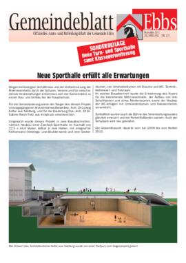 Ebbser Gemeindeblatt 129 2011 12 Sonderbeilage Sporthalle