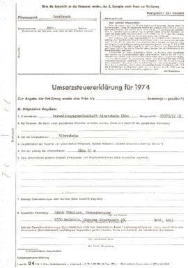 Umsatzsteuer Altersheim Ebbs 1974