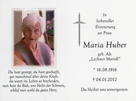 Maria Huber geb Als Lechner 04 01 2012