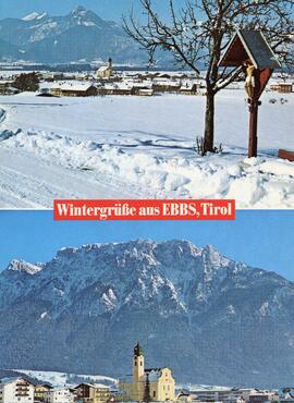 Postkarte Ebbs Ansicht Winter 2 Bilder