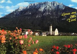 Postkarte  6 Ebbs Pfarrkirche vom Theaterweg aus