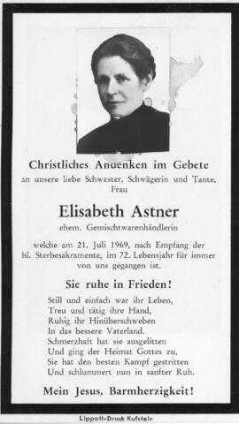 Elisabeth Astner Sattler Lisei mit Bild 21 07 1969