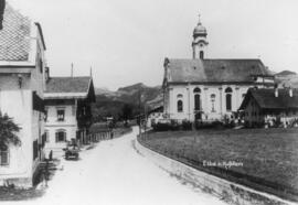 Postkarte Ebbs Postwirt Ankerhaus Kirche SW ca. 1950