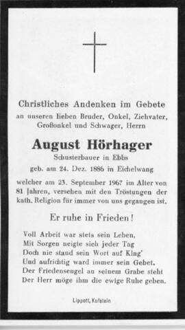 August Hörhager Schusterbauer 23 09 1967