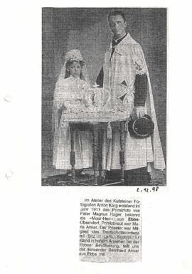 Primiz Pater Magnus Hager mit Zeitungsbericht 1911