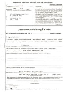 Umsatzsteuer Altersheim Ebbs 1976