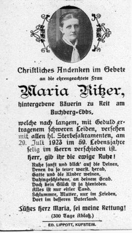Maria Ritzer Reit 29 07 1923