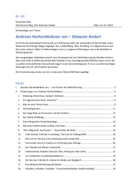 Hechenblaickner Andreas - Mistelberg - Kilowatt Anderl Erzählungen