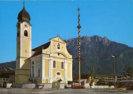 Postkarte Ebbs Sommer Raiffeisenplatz Kirche 2004