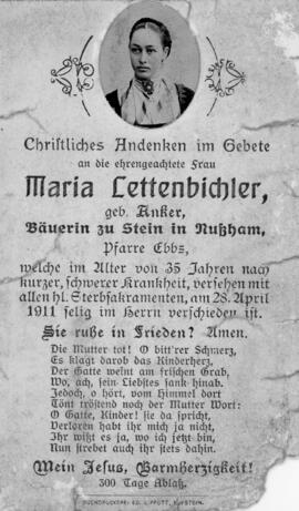 Maria Lettenbichler geb Anker Stein 28 04 1911