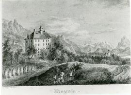 Postkarte historisch Kunst Schloss Wagrain Wolf v Insen 1852