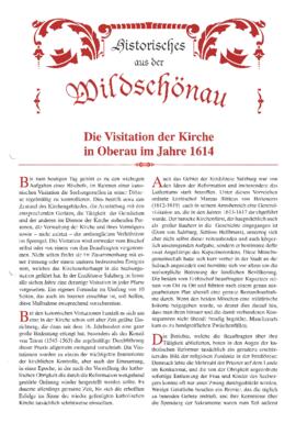 Pfarrvisitation Oberau - Wildschönau - 1614