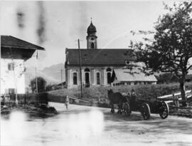 Vorm Saliterer mit Blick auf Kirche Ebbs Pferdefuhrwerk 1942