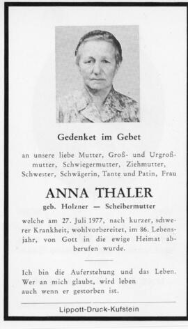 Anna Thaler geb Holzner SCheiber 27 07 1977