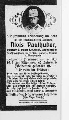 Alois Paulhuber Bär Niederndorf 03 04 1915