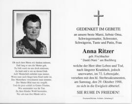 Anna Ritzer geb Fischbacher Dankl 29 10 1988