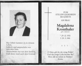 Magdalena Kronthaler geb Lukasser 29 05 1981