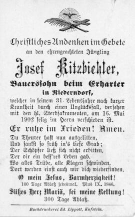 Josef Kitzbichler Erharter Niederndorf 16 05 1902