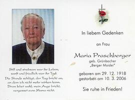Maria Praschberger geb Grünbacher Berger Moidei 10 03 2006