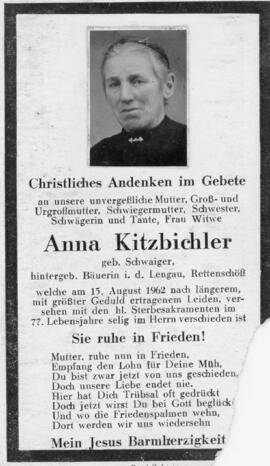 Anna Kitzbichler geb Schwaiger 15 08 1962