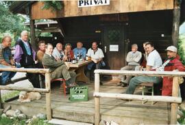 Innfähre Ebbs Oberaudorf Empfang der Ebbser Delegation auf bayrischer Seite Juni 1999