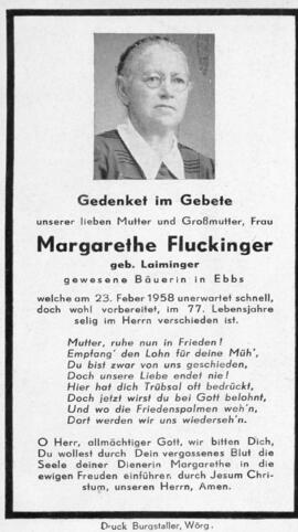 Margarethe Fluckinger geb Laiminger 23 02 1958
