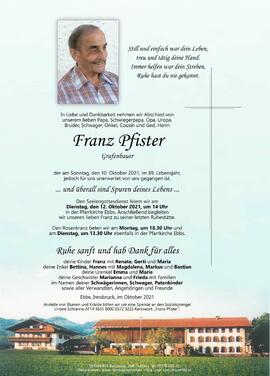 Franz Pfister Grafenbauer 10 10 2021