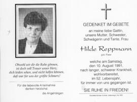 Hildegard Reppmann geb Flarer Hilde 10 08 1991