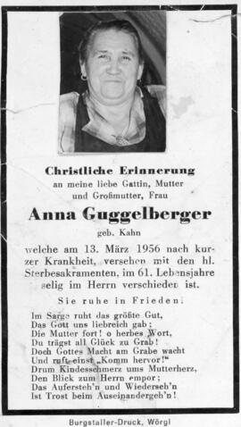 Anna Guggelberger geb Kahn 13 03 1956