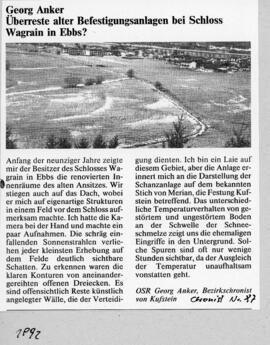 Blick vom SChloss Wagrain nach Ebbs Befestigungsanlage Artikel Georg Anker 1992