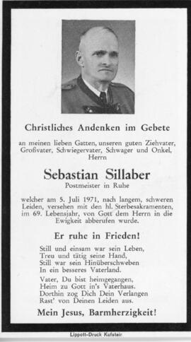 Sebstian Sillaber Postmeister 05 07 1971