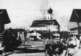 Postkarte Ebbs Gemälde 1992 Kirche von Millauerstraße 3 aus 109