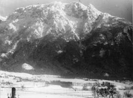 Ebbs Blick vom Balkon Ankerhaus zum Kaisergebirge um 1925