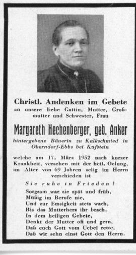 Margreth Hechenberger geb Anker Kalkschmied Oberndorf 17 03 1952
