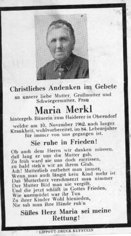 Maria Merkl Haiderer 10 11 1962