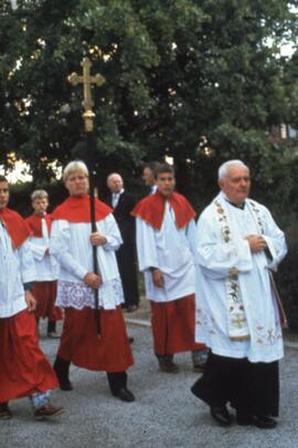 Macheiner Josef 40 jähr. Priesterjubiläum 1986 Ebbs mit Ministranten