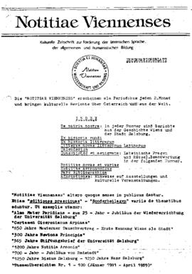 Zeitschrift Notitiae Viennenses zu 1200 Jahre Notitia Arnonis 1988