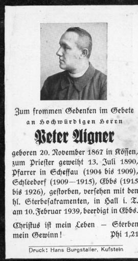 Pfarrer Peter Aigner 10 02 1939
