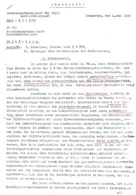 Landeshauptmannschaft Richtlinie Einweisung Kranker 1946