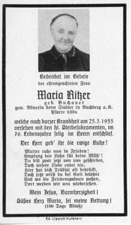 Maria Ritzer geb Buchauer Stadler 25 03 1955