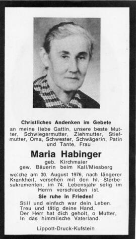 Maria Habinger geb Kirchmair beim Koll 30 08 1976