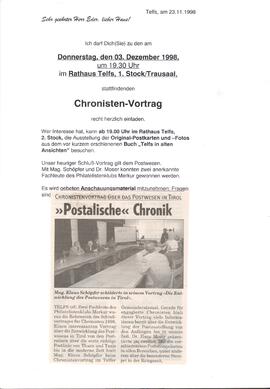 Chronisten-Vortrag, Rathaus Telfs